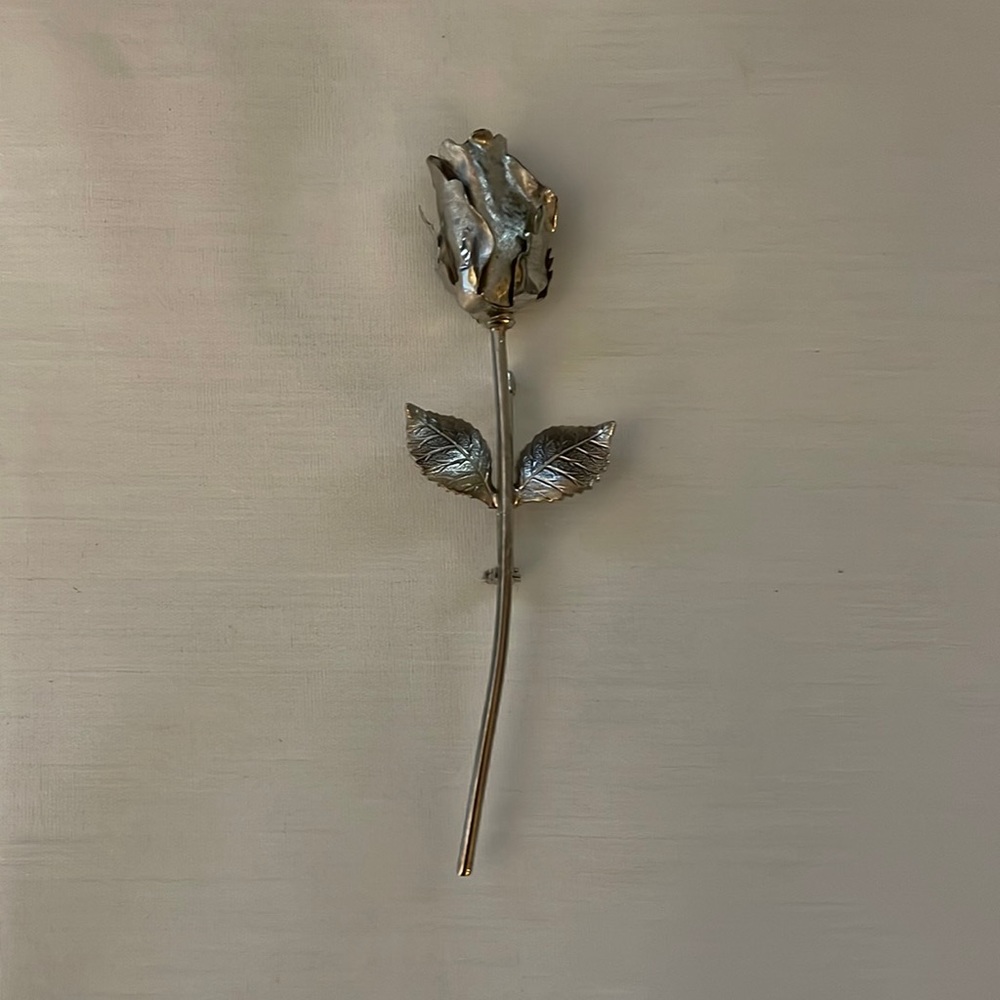 Estate jewelry rose brooch